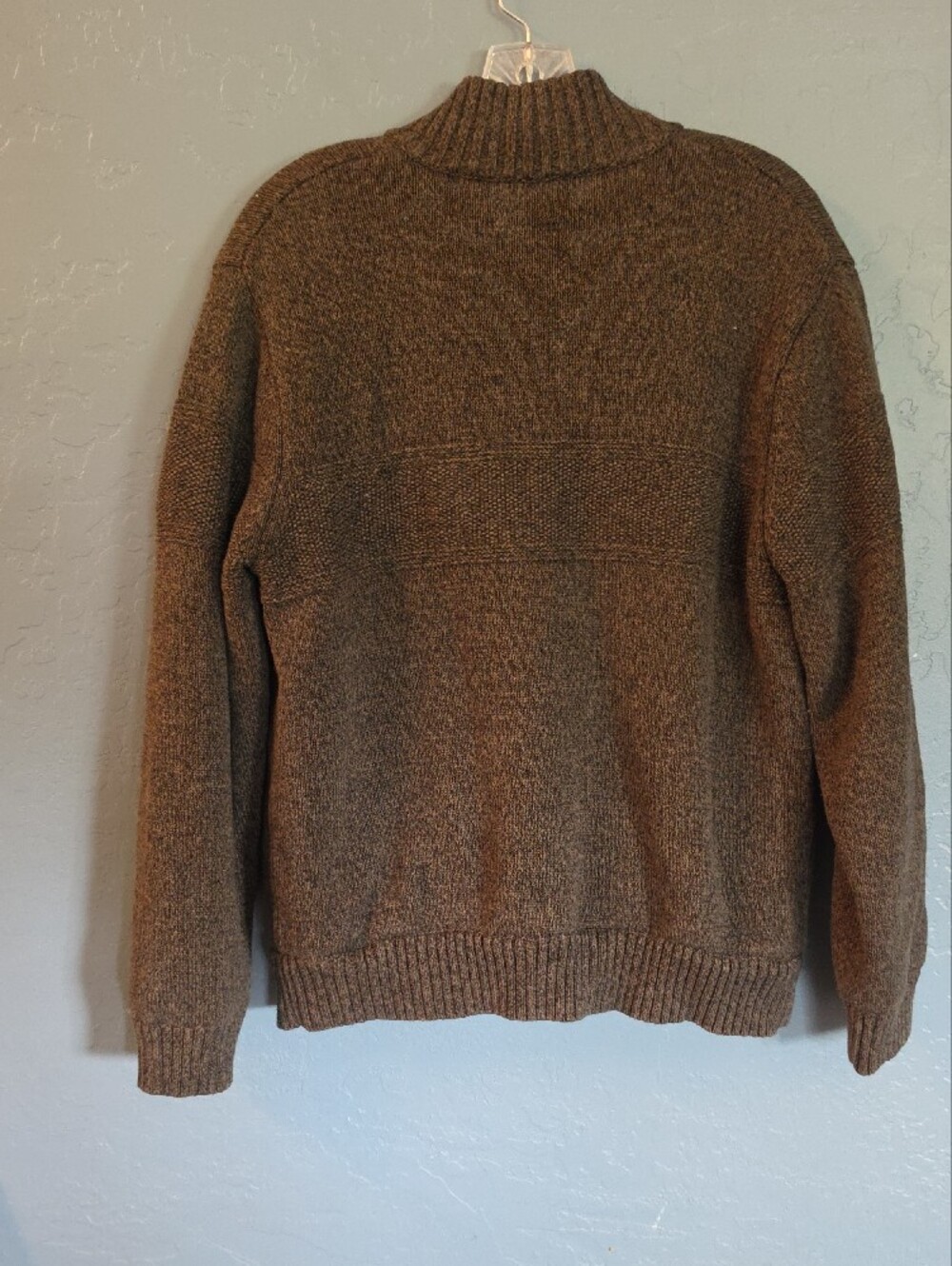 Boston Traders Sherpa Lined Men's Dark Brown Zip-Up Sweater Jacket - Picture 6 of 7